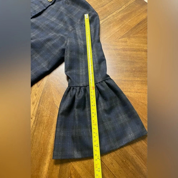 Zara Basic  tartan plaid bell sleeve cape jacket preppy chic career size Small - Picture 6 of 12